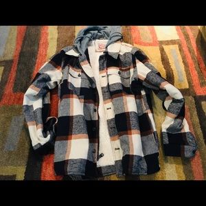Levi Strauss Fur Plaid Flannel Jacket Size Medium